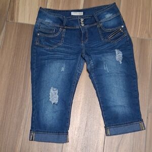 No Boundaries Women's Blue Distressed Jeans